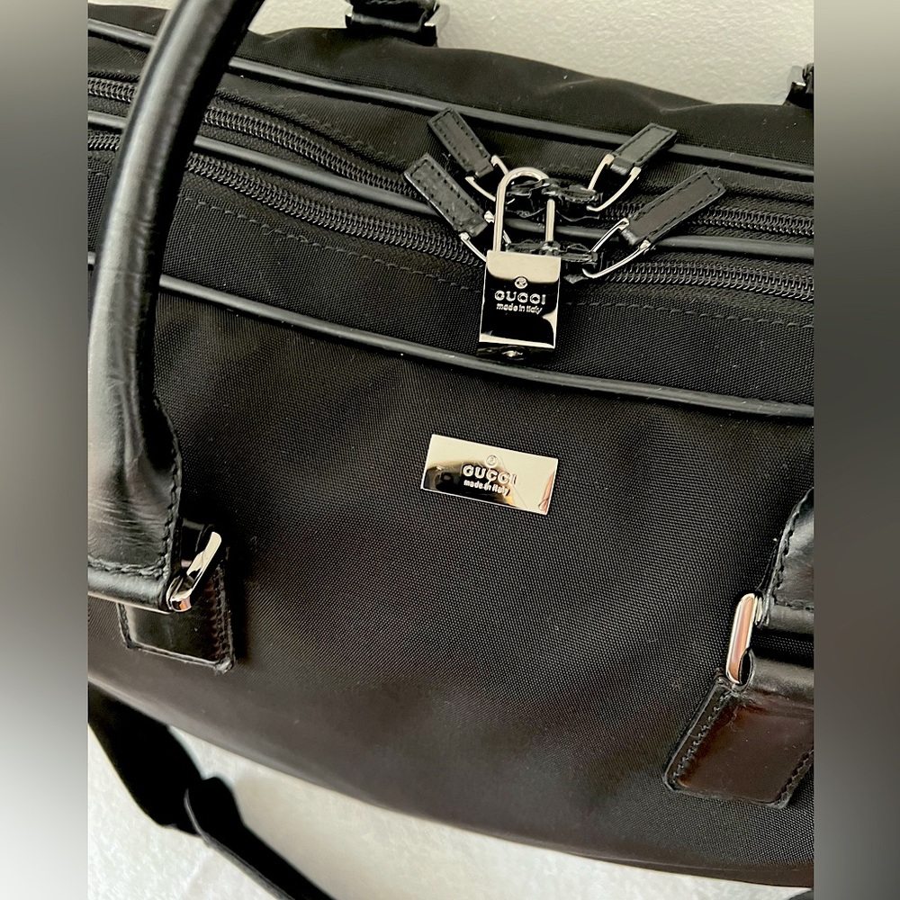 Like New! Large Gucci Leather & Vinyl/Canvas Suitcase, Purchased in Rome in 00’s
